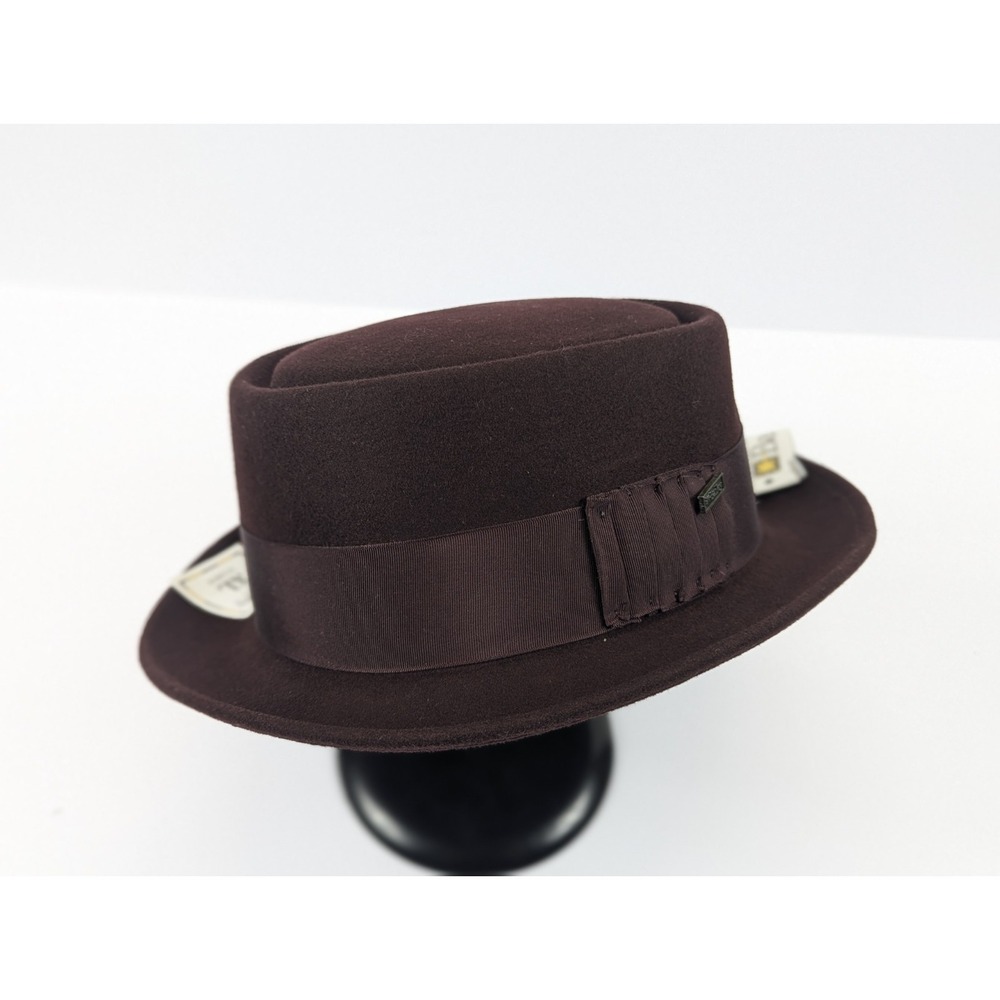 Bailey of Hollywood Rich Chocolate Wool Felt Pork Pie Hat XL Telescope Crown‎